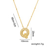 Titanium Steel Copper 18K Gold Plated Casual Simple Style Inlay Letter Zircon Pendant Necklace