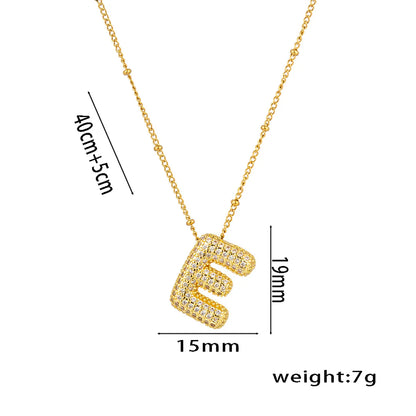 Titanium Steel Copper 18K Gold Plated Casual Simple Style Inlay Letter Zircon Pendant Necklace