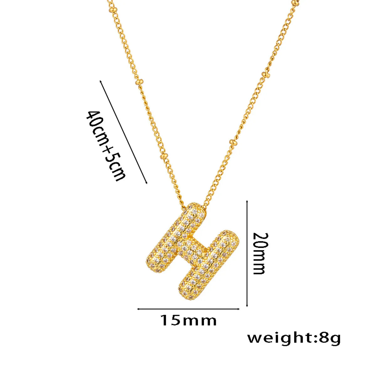 Titanium Steel Copper 18K Gold Plated Casual Simple Style Inlay Letter Zircon Pendant Necklace