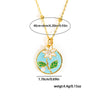 Titanium Steel Copper Daisy Geometric Pendant Necklace With Electroplating And Micro Set Zircon For Women