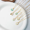 Titanium Steel Copper Daisy Geometric Pendant Necklace With Electroplating And Micro Set Zircon For Women