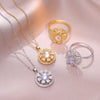 Titanium Steel Copper Elegant Flower Jewelry Set