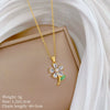 Titanium Steel Copper Geometric Microinlaid Diamond Necklace Unisex