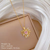 Titanium Steel Copper Geometric Microinlaid Diamond Necklace Unisex