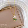 Titanium Steel Copper Geometric Microinlaid Diamond Necklace Unisex