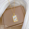 Titanium Steel Copper Geometric Microinlaid Diamond Necklace Unisex