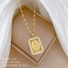 Titanium Steel Copper Geometric Microinlaid Diamond Necklace Unisex