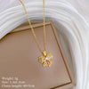 Titanium Steel Copper Geometric Microinlaid Diamond Necklace Unisex