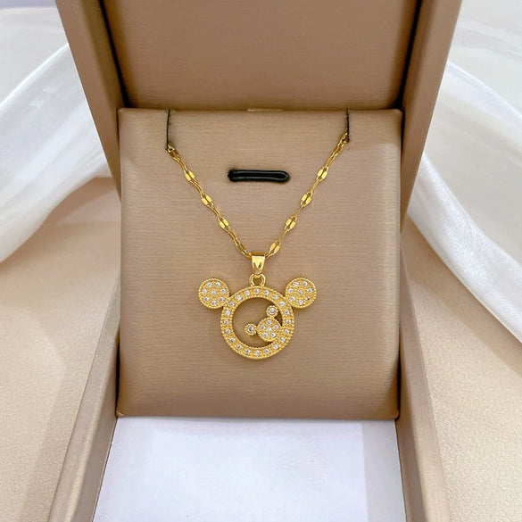 Titanium Steel Copper Microinlaid Real Gold Plating Geometric Style Unisex Necklace