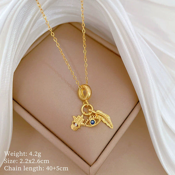 Titanium Steel Copper Microinlaid Real Gold Plating Geometric Style Unisex Necklace