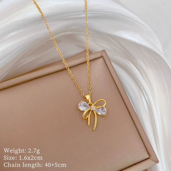 Titanium Steel Copper Microinlaid Real Gold Plating Geometric Style Unisex Necklace