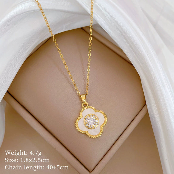 Titanium Steel Copper Microinlaid Real Gold Plating Geometric Style Unisex Necklace