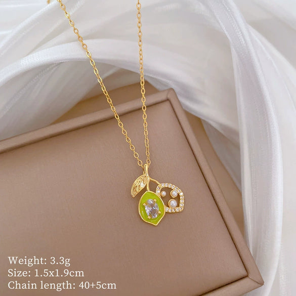 Titanium Steel Copper Microinlaid Real Gold Plating Geometric Style Unisex Necklace