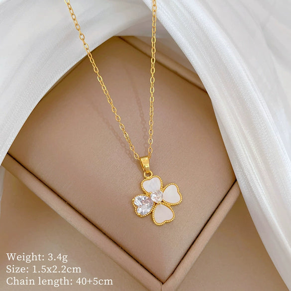 Titanium Steel Copper Microinlaid Real Gold Plating Geometric Style Unisex Necklace