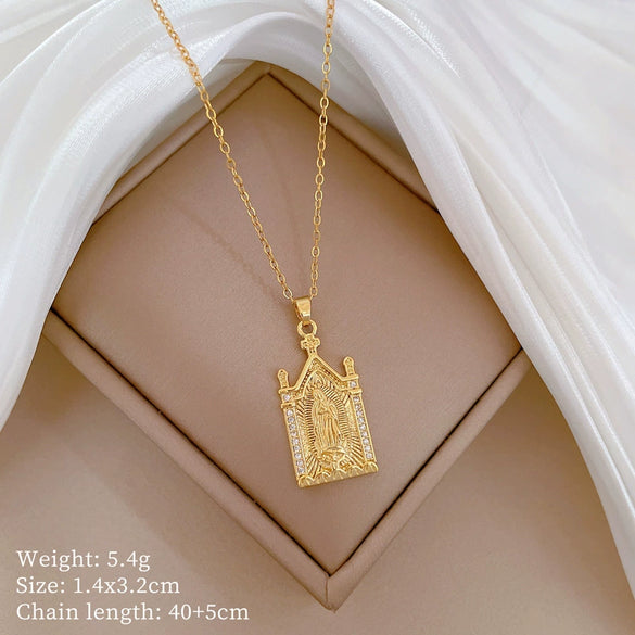 Titanium Steel Copper Microinlaid Real Gold Plating Geometric Style Unisex Necklace