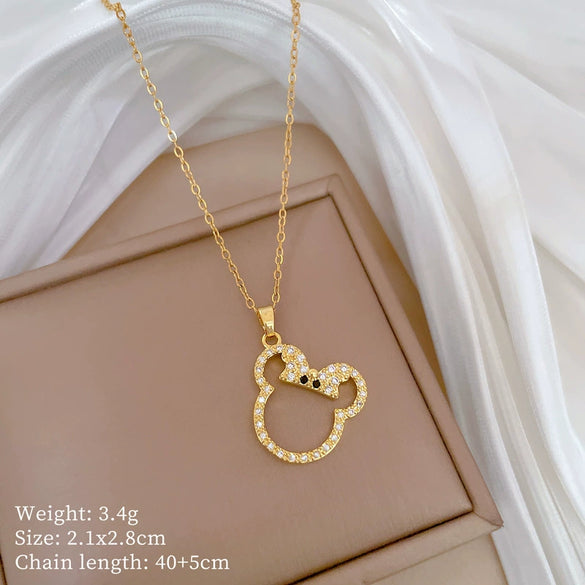Titanium Steel Copper Microinlaid Real Gold Plating Geometric Style Unisex Necklace
