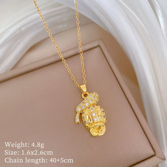 Titanium Steel Copper Microinlaid Real Gold Plating Geometric Style Unisex Necklace