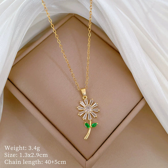Titanium Steel Copper Microinlaid Real Gold Plating Geometric Style Unisex Necklace