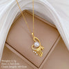Titanium Steel Copper Microinlaid Real Gold Plating Geometric Style Unisex Necklace