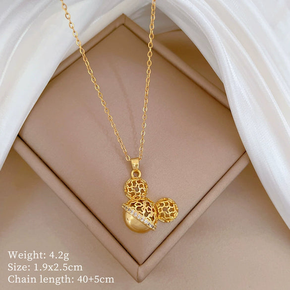 Titanium Steel Copper Microinlaid Real Gold Plating Geometric Style Unisex Necklace