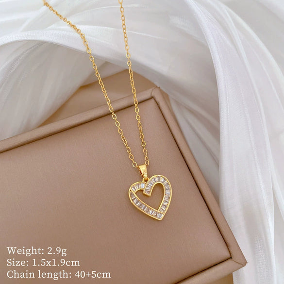 Titanium Steel Copper Microinlaid Real Gold Plating Geometric Style Unisex Necklace