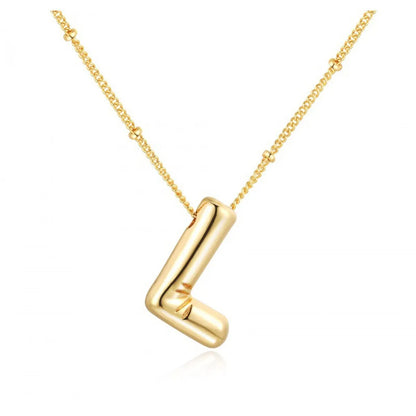 Titanium Steel Copper Plating Letter Pendant Necklace