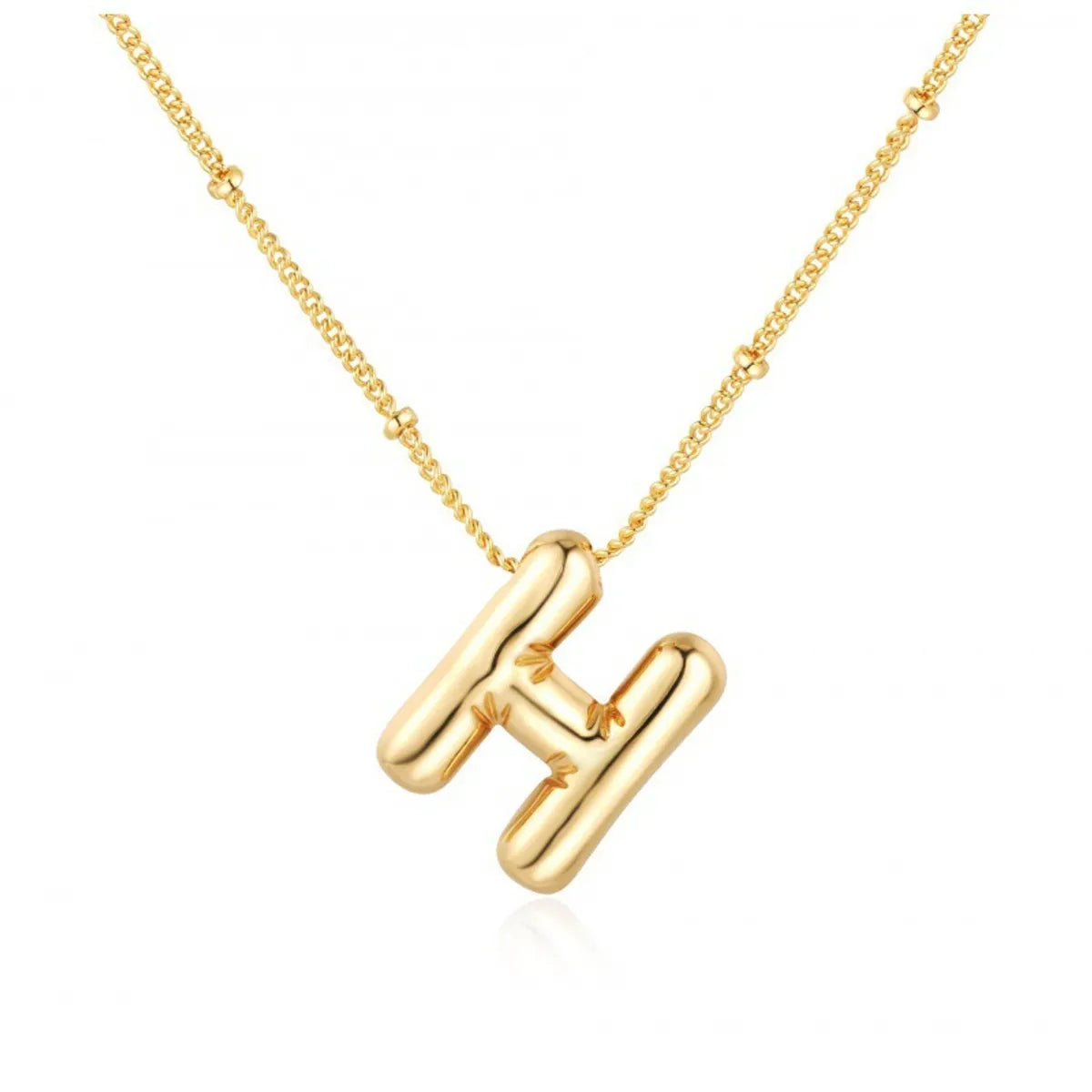 Titanium Steel Copper Plating Letter Pendant Necklace