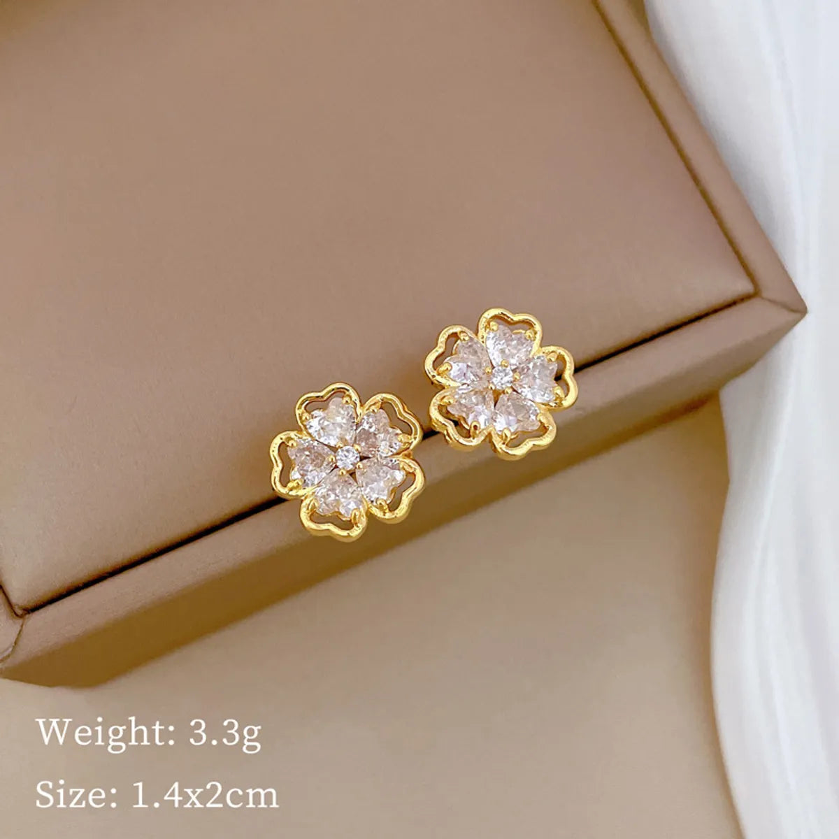 Titanium Steel Copper Simple Style Classic Style Inlay Flower Zircon Earrings Necklace