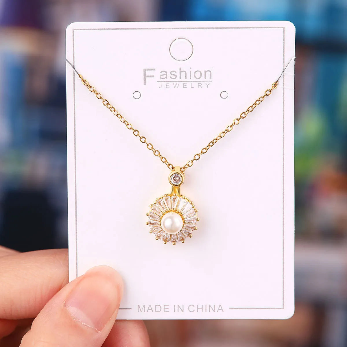 Titanium Steel Copper Simple Style Plating Flower Pendant Necklace