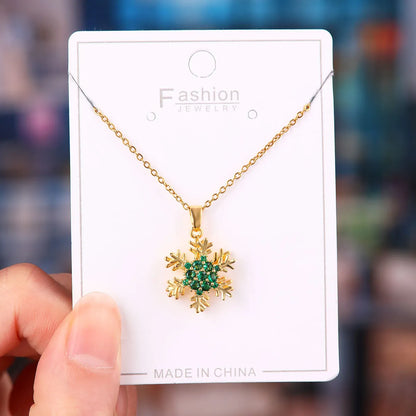 Titanium Steel Copper Simple Style Plating Flower Pendant Necklace