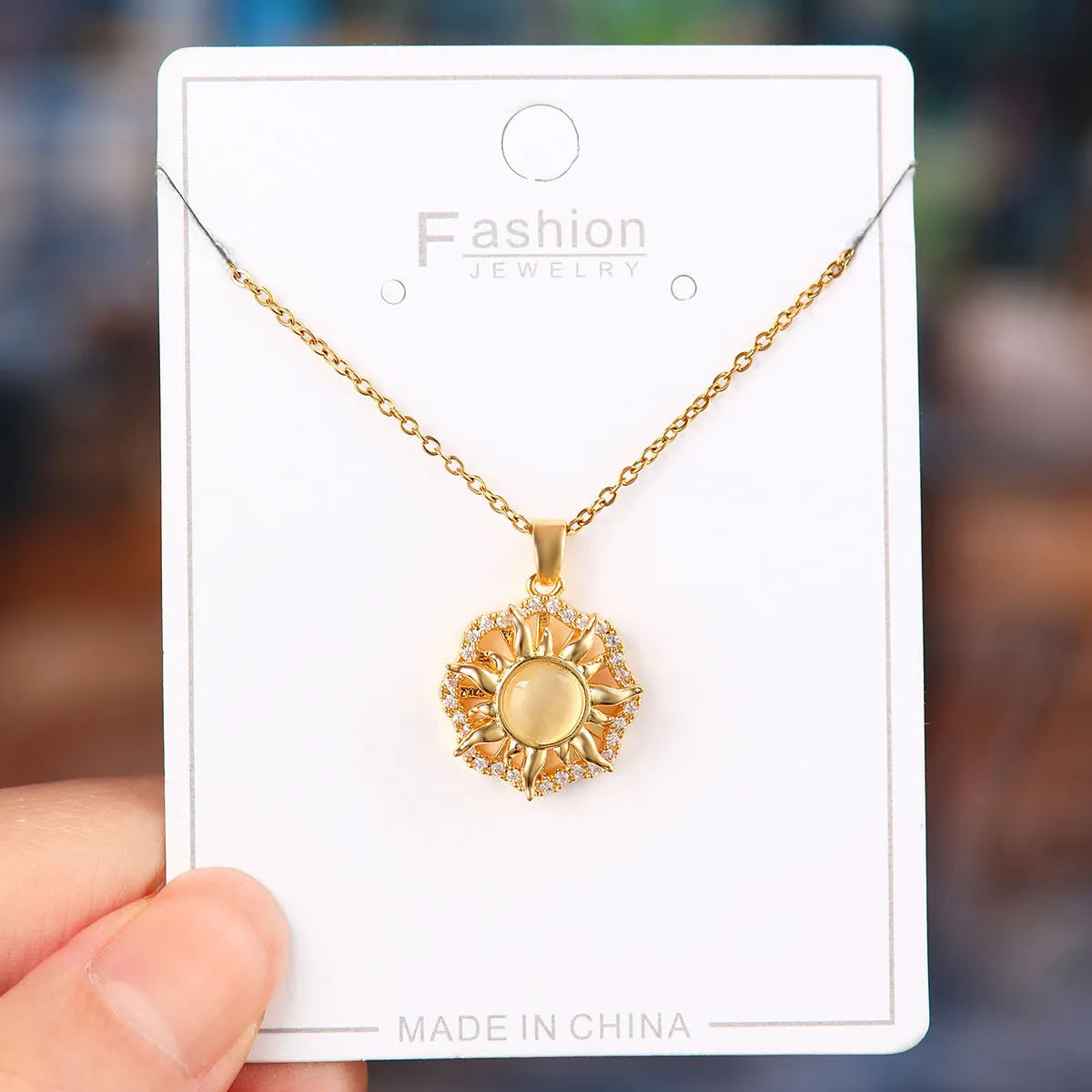 Titanium Steel Copper Simple Style Plating Flower Pendant Necklace