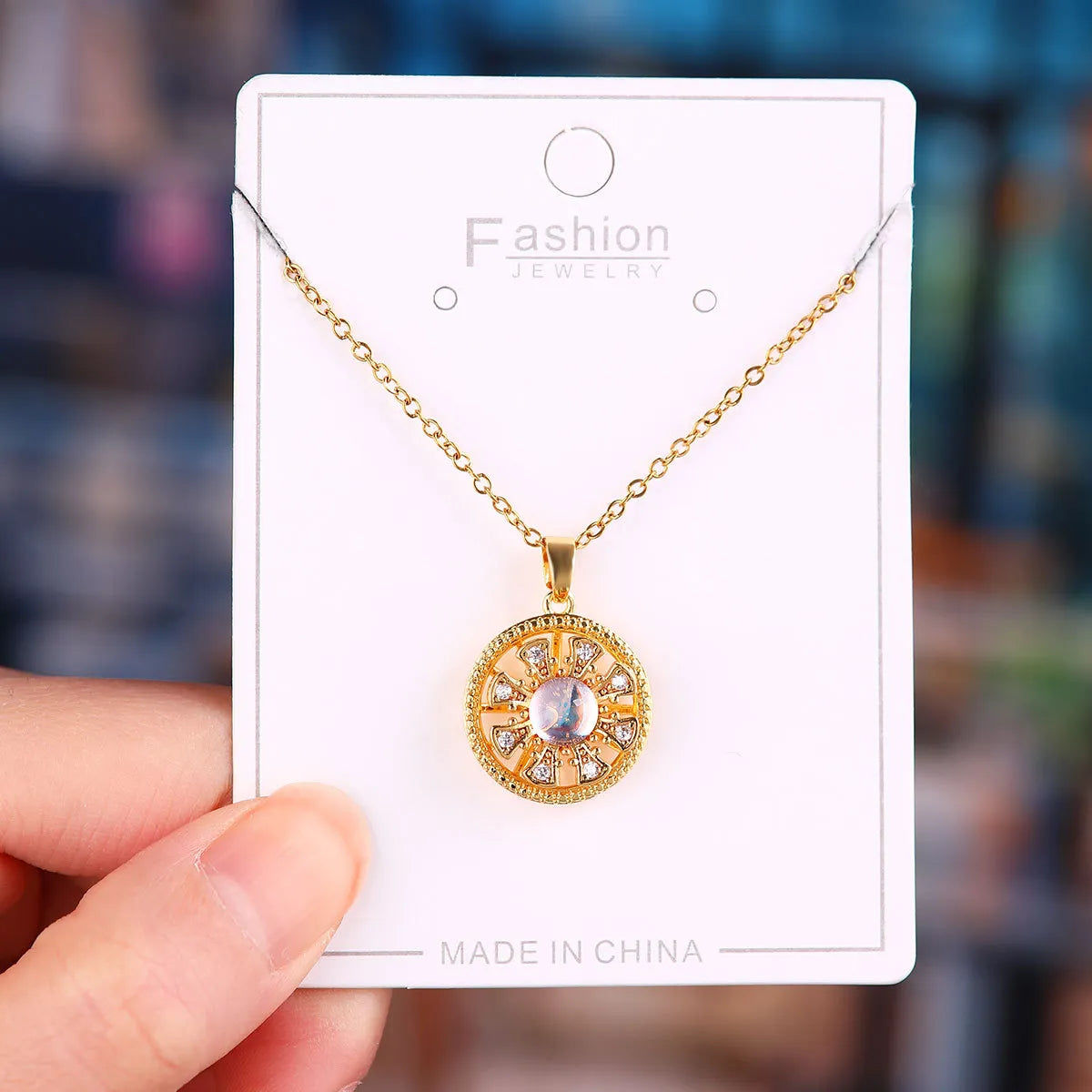 Titanium Steel Copper Simple Style Plating Flower Pendant Necklace