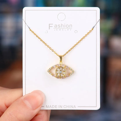 Titanium Steel Copper Simple Style Plating Flower Pendant Necklace