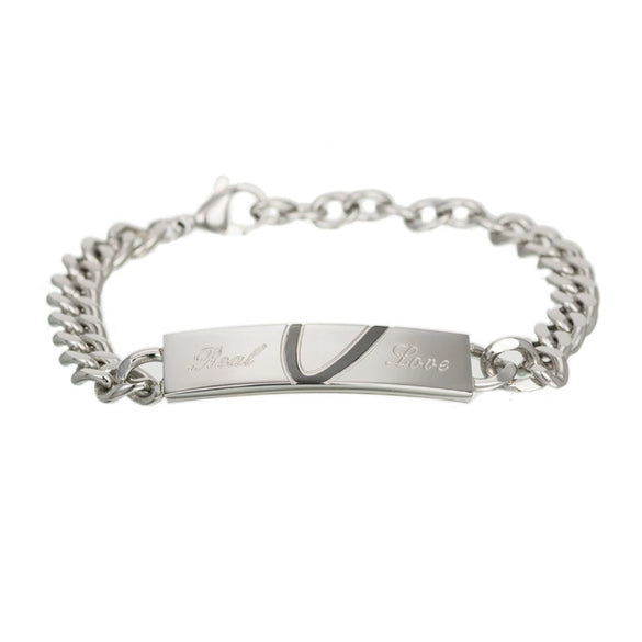 Titanium Steel Couple Bracelet Heart Pattern Corrosionresistant Jewelry