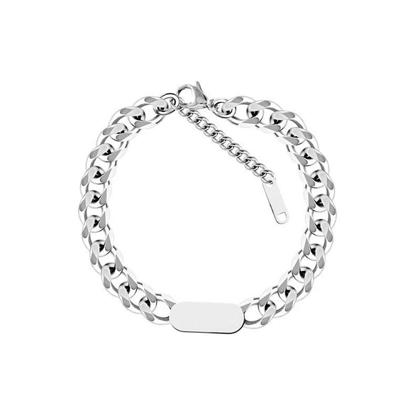 Titanium Steel Couple Bracelet With Electroplating Design For Students