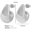 316L Stainless Steel Crescent Hollow C Shaped Geometric Electroplated Women's Earrings