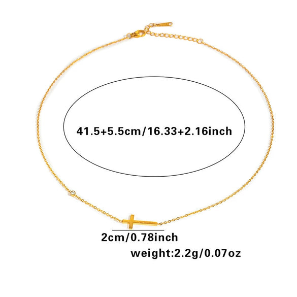 Titanium Steel Cross And Joker Zircon Jewelry For Women Electroplated O Chain Style