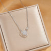 Titanium Steel Cross Chain Women's Minimalist Opal Planet Series Pendant Necklace With Electroplating Design