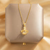 Titanium Steel Cross Chain Women's Minimalist Opal Planet Series Pendant Necklace With Electroplating Design