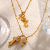 316L Stainless Steel Cross Clavicle Chain Fashion Necklace With Electroplating Design