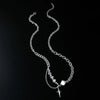 Titanium Steel Cross Clavicle Chain Jewelry With Geometric Pattern And Electroplating Design Unisex