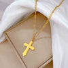 Titanium Steel Cross Electroplated Fashion Geometric Unisex Necklace