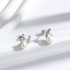 Titanium Steel Cross Pearl Stud Earrings For Women Electroplated Allmatching Style