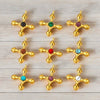 Titanium Steel Cross Pendant Clavicle Chain With Natural Tiger Eye Stone Light Luxury Retro Style
