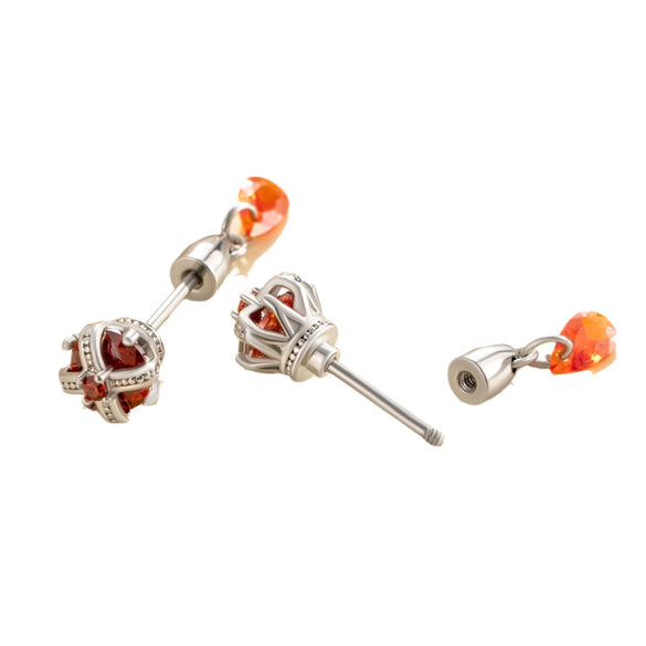 Titanium Steel Crown Pattern Electroplated Women's Ear Bone Nail