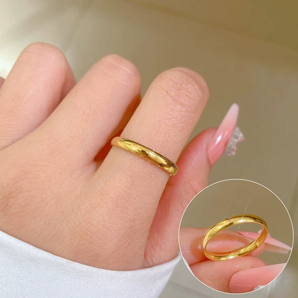 Titanium Steel Crown Pattern Minimalist Style Polished Unisex Ring