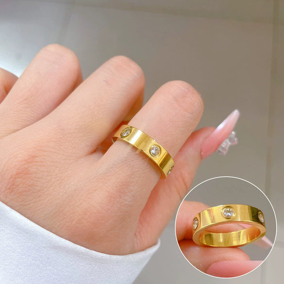 Titanium Steel Crown Pattern Minimalist Style Polished Unisex Ring