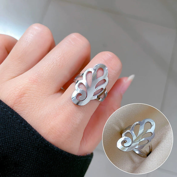 Titanium Steel Crown Pattern Minimalist Style Polished Unisex Ring