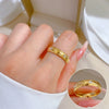 Titanium Steel Crown Pattern Minimalist Style Polished Unisex Ring