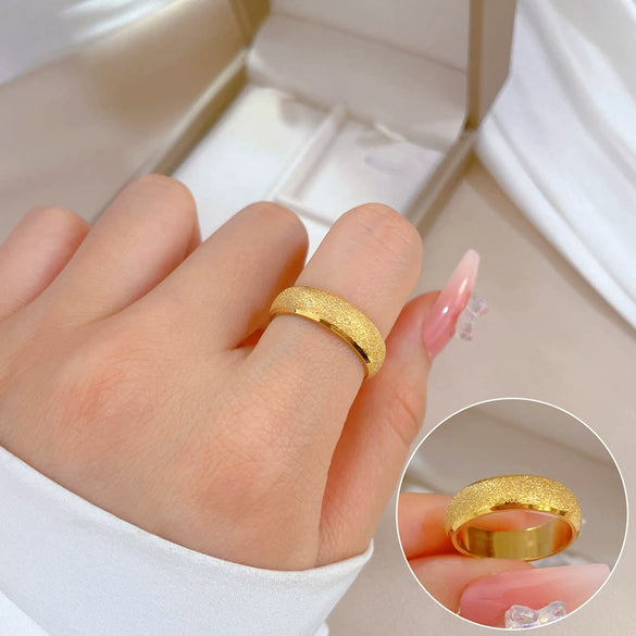 Titanium Steel Crown Pattern Minimalist Style Polished Unisex Ring